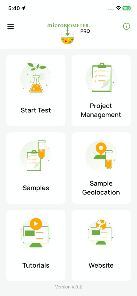 microBIOMETER® Pro Flutter mobile app screenshot